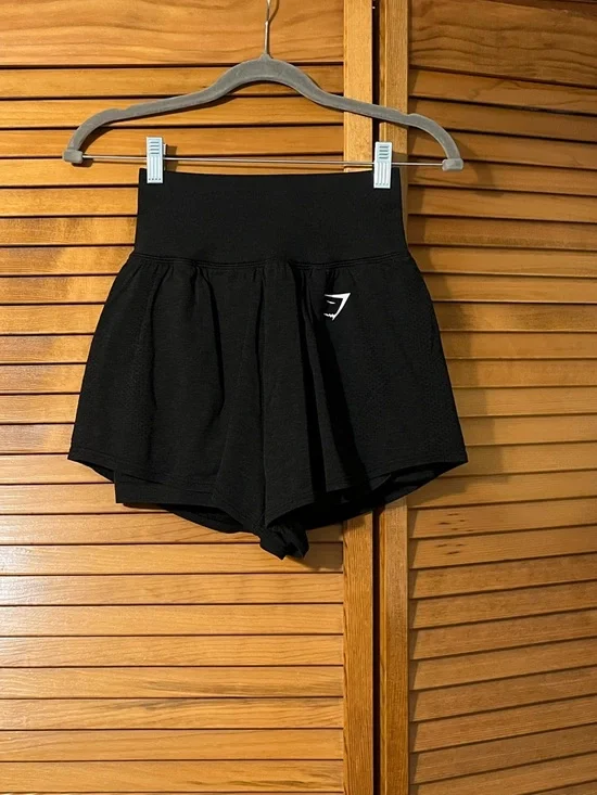 Gymshark Black High-Waist Athletic Skort Shorts - Picture 3 of 7